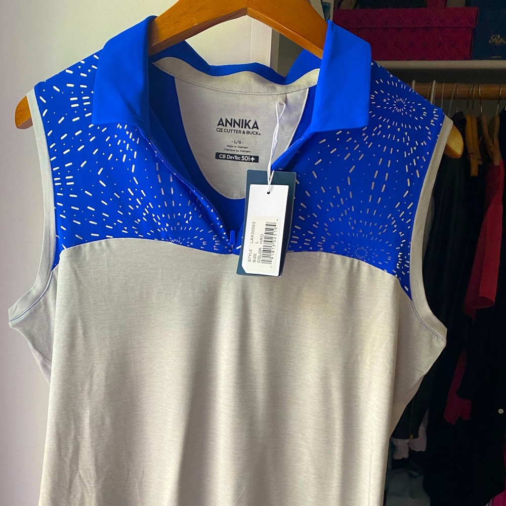 Cutter and Buck Annika sleeveless golf shirt. Women’s L. new.